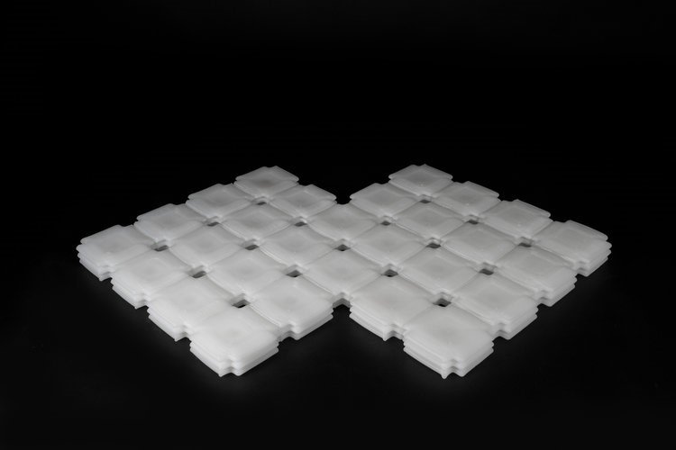 Structure en silicone imprimée en 3D, aux cellules gonflables, au repos