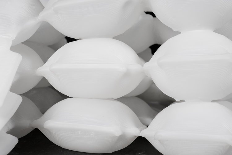 Détail des cellules en silicone gonflées, vue rapprochée
